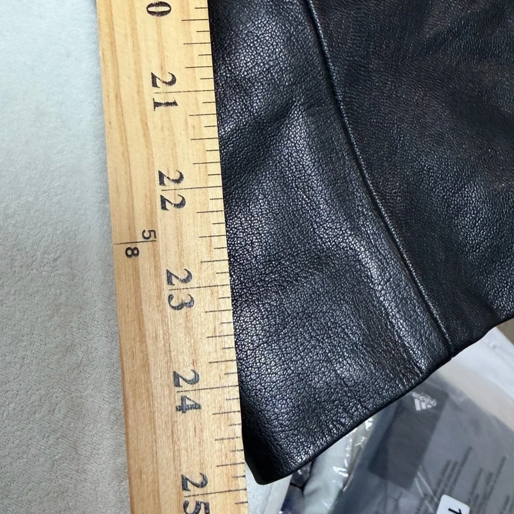 New Without Tags Cole Haan Small Genuine Leather Men's Black Bomber Moto Jacket